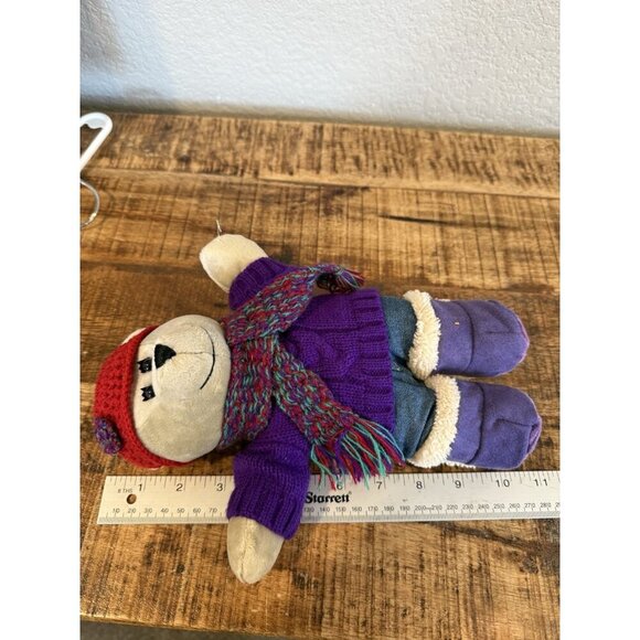 2006 Starbucks 52nd Winter Girl Holiday Bearista Bear 10" Plush w/ Coat & Scarf - Picture 6 of 7